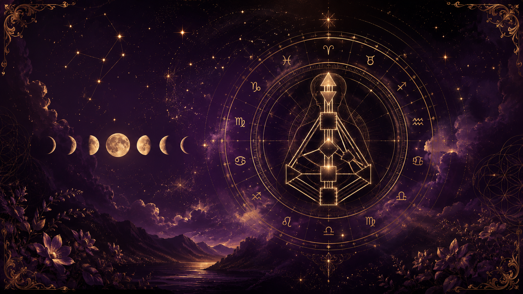 Editorial astrology artwork with a bright cosmic composition and soft golden star detail