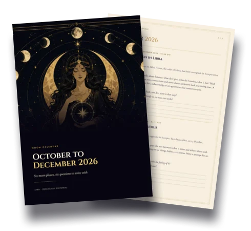 Cover and first page of the Zodiacally moon calendar
